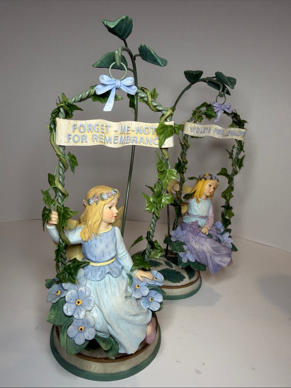 DEMDACO set of 2 Wildflower Angels on Swings